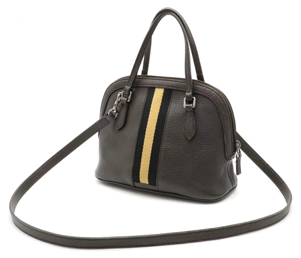 Gucci Shoulder Brown Handbag Dark Sherry Leather Brown